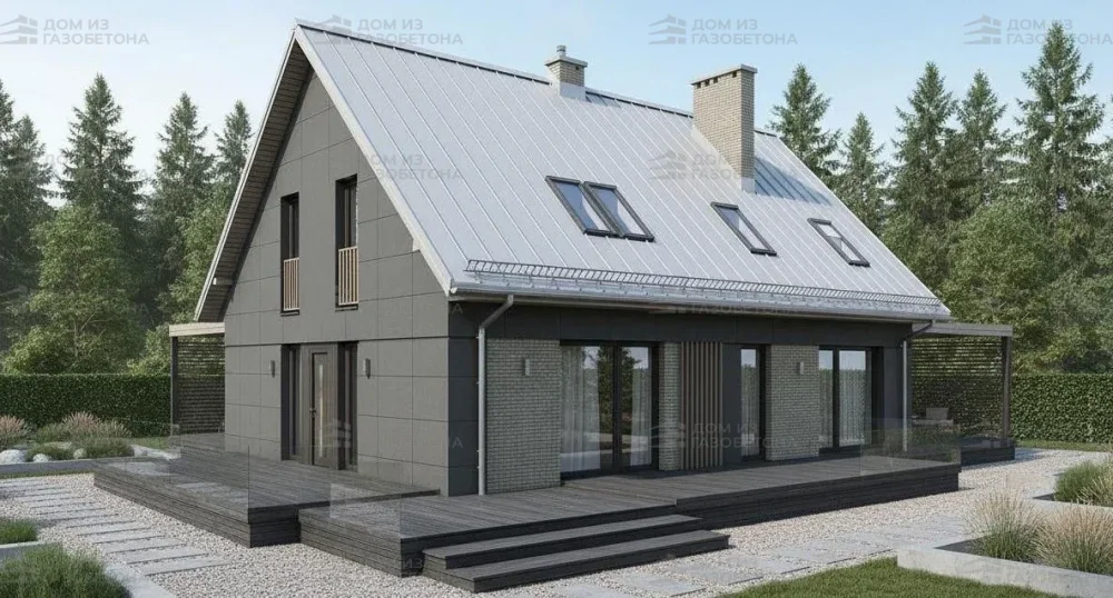 Проект Двухэтажный дом 15 на 11, 175 м2