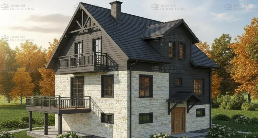 Проект Двухэтажный дом 10 на 8, 187 м2