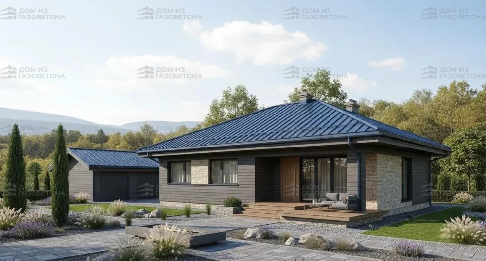 Проект Одноэтажный дом 13 на 18, 123 м2