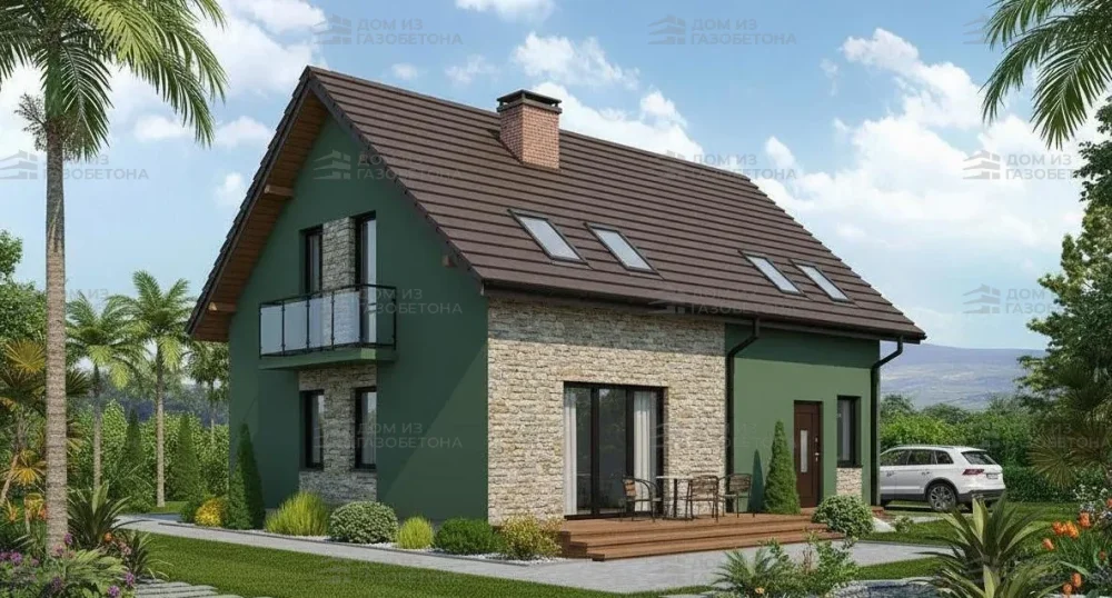 Проект Двухэтажный дом 11 на 8, 123 м2