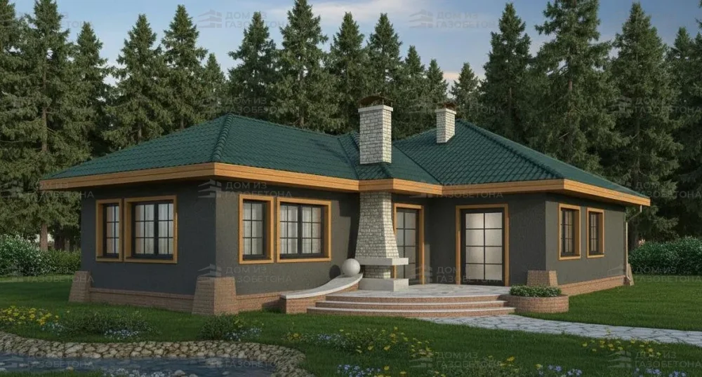 Проект Одноэтажный дом 11 на 18, 128 м2