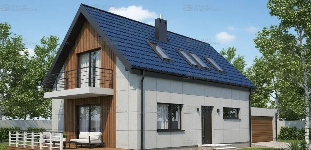 Проект Двухэтажный дом 11 на 8, 114 м2