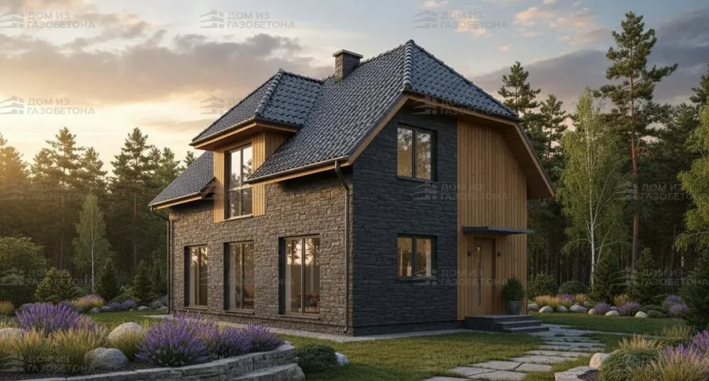 Проект Двухэтажный дом 11 на 6, 127 м2